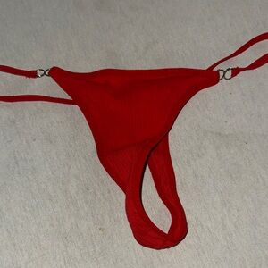 Womens Size XL Red Strappy Thong Panties